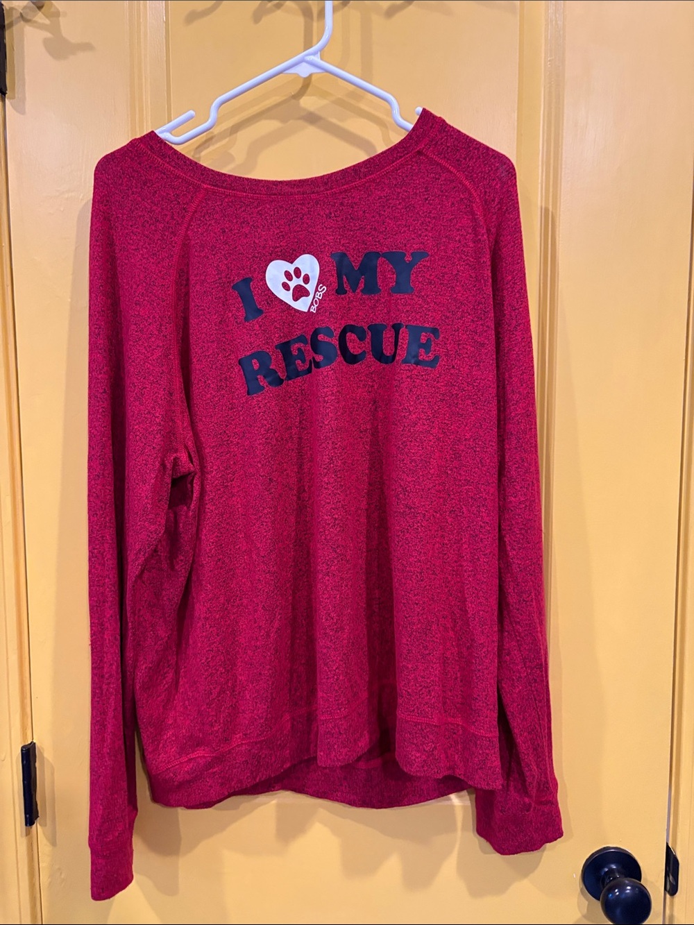 BOBS from Skechers Red "I ♥ My Rescue" Pullover Sweatshirt
